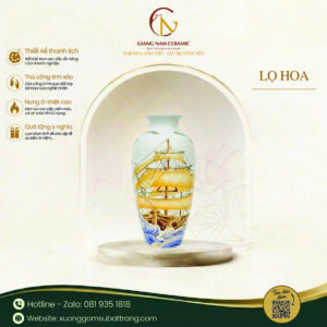 Lọ Hoa Thuận Buồm Kẻ Vàng