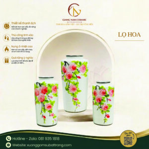 Lọ Hoa Bát Tràng Vẽ Hoa Hồng