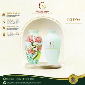 Lọ Hoa Bát Tràng Vẽ Hoa Đào
