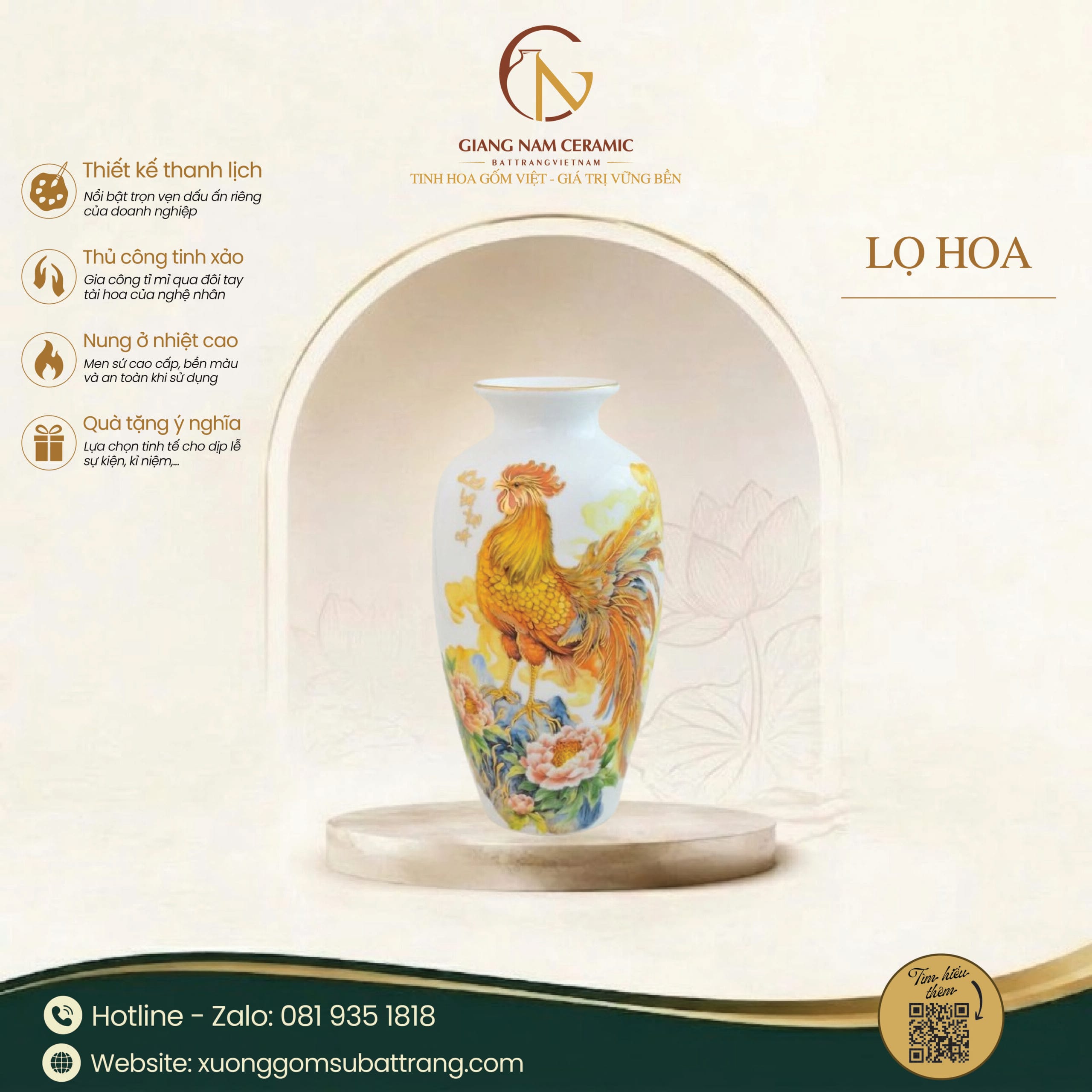 Lọ Hoa Kim Kê Phú Quý 1 Lọ Hoa Kim Kê Phú Quý