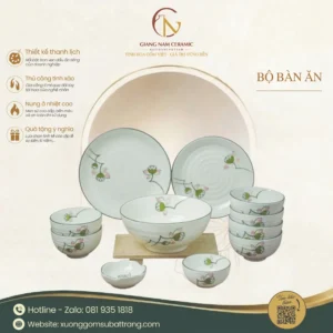 Bộ Đồ Ăn 11 Món Vẽ Đài Sen