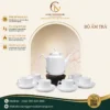 Bộ Ấm Chén Sứ Trắng Dáng Vuông Cao 3 image 6