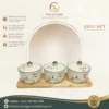 Khay 3 Hũ Mứt Tết 3 Vẽ Đào Hồng