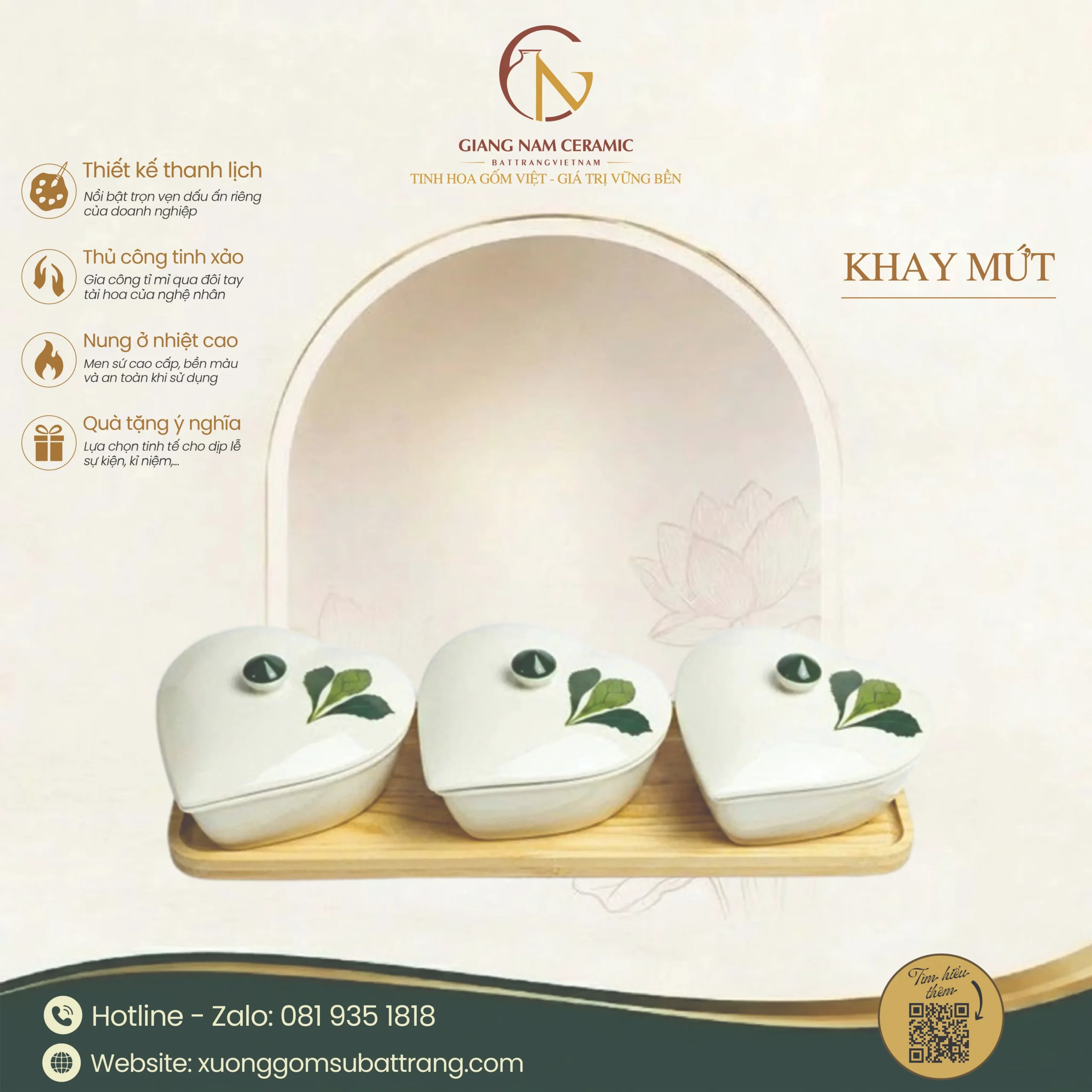 Khay 3 Ngăn Mứt Tết Hình Tim Vẽ Lá Xanh 1 Khay 3 Ngăn Mứt Tết Hình Tim Vẽ Lá Xanh