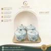 Khay 4 Hũ Mứt Tết Dáng Tròn Vẽ Hoa Sen 3 Khay 4 Hũ Mứt Tết Dáng Tròn Vẽ Hoa Sen