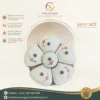 Khay Mứt Bát Tràng Dáng Bông Hoa Họa Tiết Hoa Đào Đỏ 3 Khay Mứt Bát Tràng Dáng Bông Hoa Họa Tiết Hoa Đào Đỏ