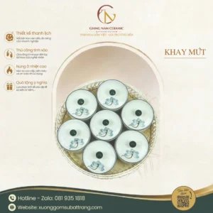 Khay 7 Hũ Mứt Hoa Sen Xanh
