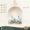 Khay Mứt Sứ Bát Tràng 2 Hũ Tròn Vẽ Sen 4 Khay Mứt Sứ Bát Tràng 2 Hũ Tròn Vẽ Sen