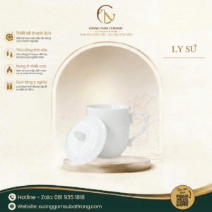 Ly Sứ Trắng Có Nắp