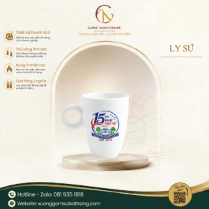 Ly Sứ Trắng In Logo Kỷ Niệm 15 Năm Ngày Trở Về