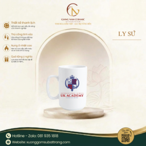 Ly Sứ Trắng In Logo UK Academy