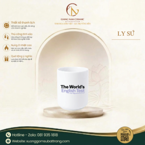 Ly Sứ Trắng In Logo The World's English Test