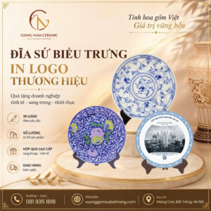 Đĩa trưng bày men lam