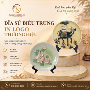 Đĩa sứ trang trí đắp nổi cao cấp