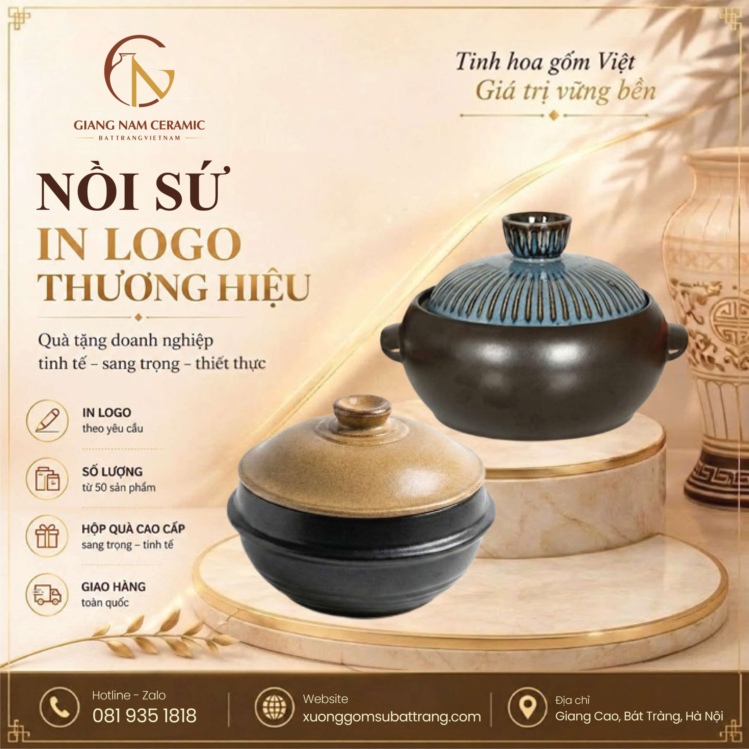 Nồi đất nắp sứ Donghwa 1 Nồi đất nắp sứ Donghwa